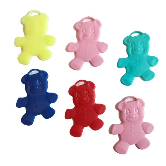 Vintage 90s Premium Balloon Accessories Teddy Bear Balloon Weights 6ct Plastic - Picture 1 of 5